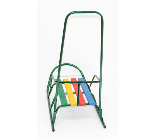 гр Сани "Класік" круглі полози - зелений / З РУЧКОЮ /