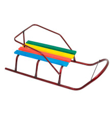 гр Санки "Класик" круглі полози - бордовий / БЕЗ РУЧКИ /