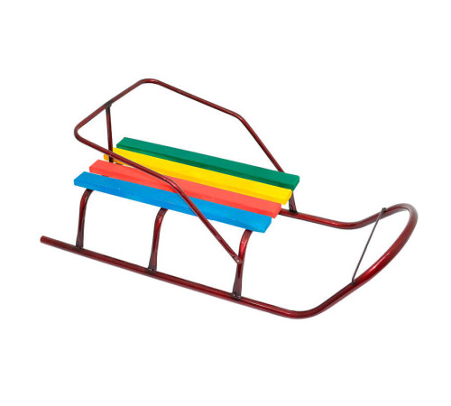 гр Санки "Класик" круглі полози - бордовий / БЕЗ РУЧКИ /