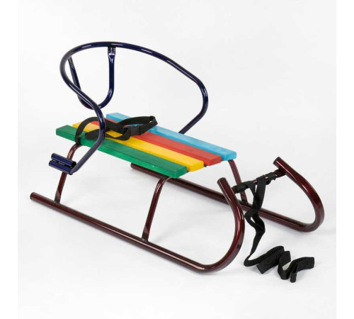 гр Сани "Санта" - СПИНКА СИНЬОГО КОЛЬОРУ, колір бордовий /БЕЗ РУЧКИ/