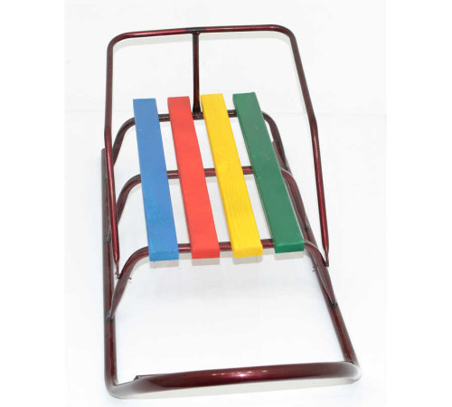 гр Санки "Класик" круглі полози - бордовий / БЕЗ РУЧКИ /