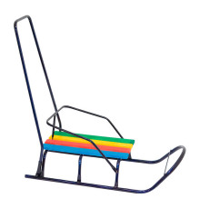 гр Сани "Класік" круглі полози - синій / З РУЧКОЮ /