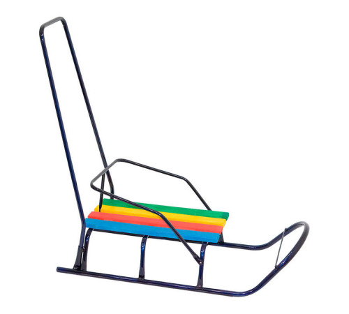 гр Сани "Класік" круглі полози - синій / З РУЧКОЮ /