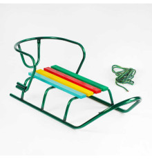 гр Санки "ЛЮКС КЛАСИК"-БЕЗ РУЧКИ круглі полози (1) колір зелений, спинка