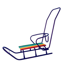 гр Санки "ЛЮКС КЛАСИК"-З РУЧКОЮ круглі полози (1) колір синій