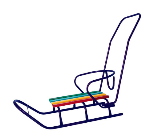 гр Санки "ЛЮКС КЛАСИК"-З РУЧКОЮ круглі полози (1) колір синій