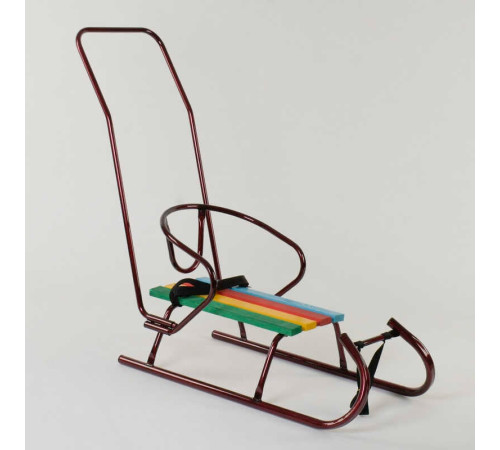 гр Сани "Санта" - КОЛЬОРОВІ, колір бордовий / З РУЧКОЮ /