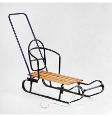 гр Санки "Королівські" 24162 плоскі полози, з ручкою, колір синій (1)