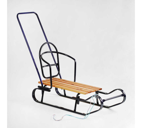 гр Санки "Королівські" 24162 плоскі полози, з ручкою, колір синій (1)