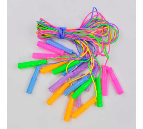 Скакалка С 34147 (60) кольорова /ЦІНА ЗА ЗВ'ЯЗКУ/ 10шт у зв'язці, довжина 250см, товщина 4,1 мм