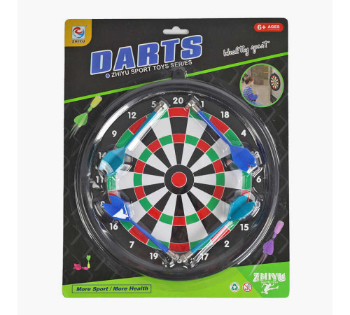 Дартс ZY 3009 (72/2) 4 дротика на магнітах, d -25 см, на листі