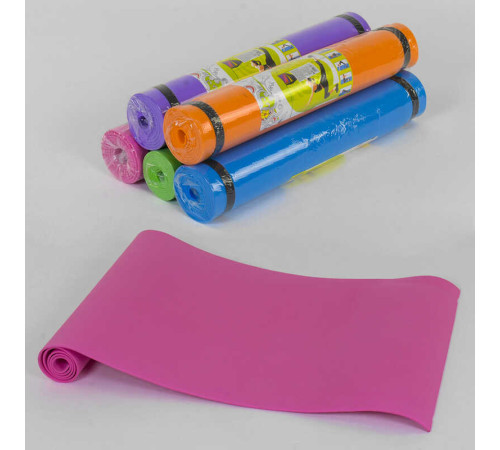 Килимок для йоги С 36547 (30) 5 кольорів, товщина 4 мм, 175х60х0,4 см, ВИДАЄТЬСЯ ТІЛЬКИ МІКС ВИДІВ