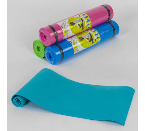 Килимок для йоги С 36548 (25) 4 кольори, товщина 6 мм, 178х59х0,6 см, ВИДАЄТЬСЯ ТІЛЬКИ МІКС ВИДІВ