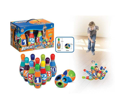 Боулінг YF 385 A (18/2) фомові елементи, висота кегль -18 см, 2 кулі діаметром 9.8 см, в коробці