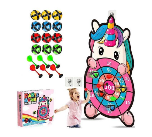 Дартс 66399 B-8 (40) “Єдиноріг”, мішень, кульки, гачки, дротики, в коробці