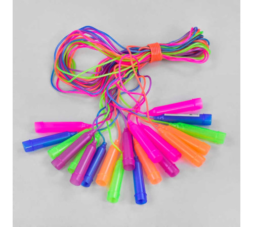 Скакалка С 34143 (100) кольорова /ЦІНА ЗА ЗВ'ЯЗКУ/10шт у зв'язці, довжина 230см, товщина 3,3 мм