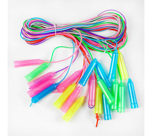 Скакалка С 34144 (60) кольорова /ЦІНА ЗА ЗВ'ЯЗКУ/ 10шт у зв'язці, довжина 250см, товщина 4,4 мм