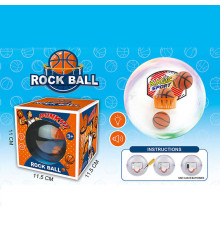 Баскетбол 111 (72/2) підсвічування, звук, прозора кулька діаметром 10 см, гумовий м’ячик, кошик на щиті, в коробці