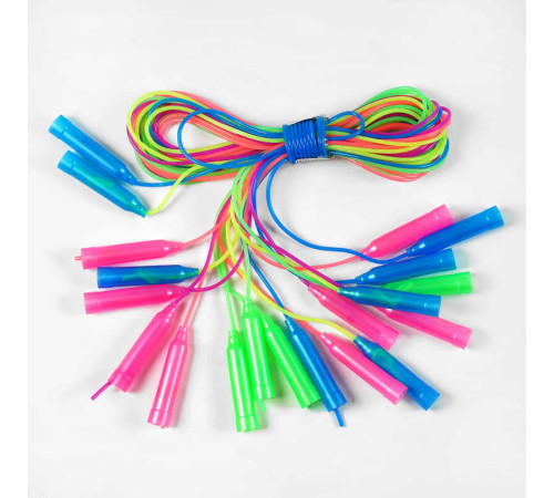 Скакалка С 34145 (80) кольорова /ЦІНА ЗА ЗВ'ЯЗКУ/ 10шт у зв'язці, довжина 230см, товщина 4 мм