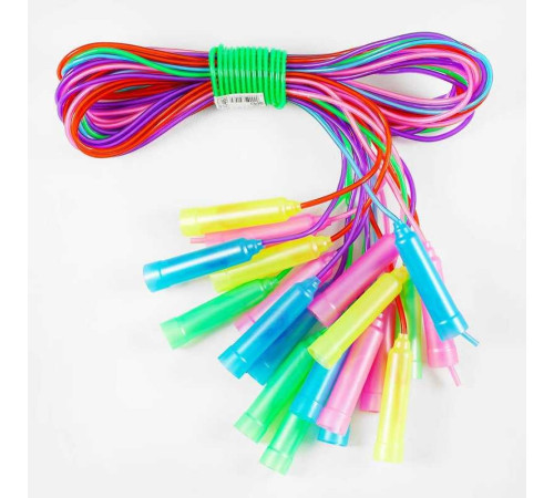 Скакалка С 34146 (60) З БЛИСКІТКАМИ /ЦІНА ЗА ЗВ'ЯЗКУ/ 10шт у зв'язці, довжина 250см, товщина 4,5 мм