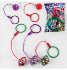 Скакалка на ногу SA 1001 (168/2) підсвічування мультиколор, в кулі світлодіодний м'ячик, на батарейках, на листі