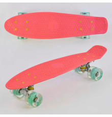 Скейт Пенні борд 0440 (8) Best Board, КОРАЛОВИЙ, дошка = 55см, колеса PU зі світлом, діаметр 6 см