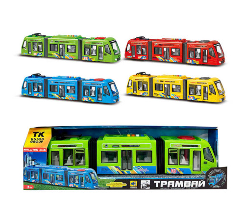 Трамвай 60147 (48/2) "АвтоЕксперт", 4 кольори, ОЗВУЧУВАННЯ УКРАЇНСЬКОЮ МОВОЮ, пісні, віршики, звук транспорту, правила дорожнього руху, підсвічування, дверцята відчиняються, масштаб 1:16, в коробці, ВИДАЄТЬСЯ ТІЛЬКИ МІКС ВИДІВ