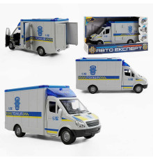 Машинка ТК-73429 (24) "Авто Експерт", "Поліція", ОЗВУЧУВАННЯ УКРАЇНСЬКОЮ МОВОЮ, інерція, звук, підсвічування, вірші, пісні, звук сирени, двері та дах відчиняються, в коробці