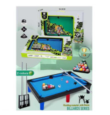 Більярд A 9904 (36/2) розмір платформи: 41х28 см, кіш, 15 куль, кіш, більярдний трикутник, 6 лунок, 2 киї, підставка для київ, в коробці