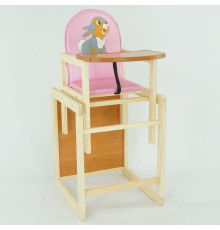 гр Стільчик / шкірзам / №2031 - "Сірий зайчик" - колір РОЖЕВИЙ (1) ТМ "Мася"