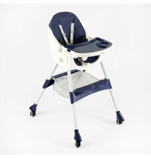 Стільчик для годування Toti FR- 20516 (1) сталева конструкція, матеріал тканини PU, знімний столик, опускна спинка, 4 колеса, в коробці