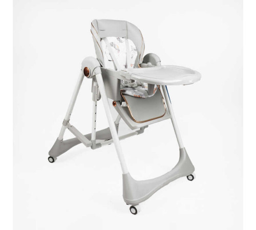 Стільчик для годування Toti 61225 (1) мягкий чохол PU з подушкою, гойдалка, 4 колеса, з’ємний столик, в коробці