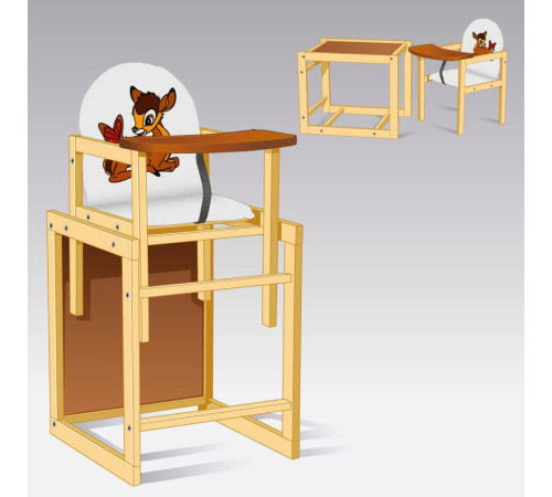 гр Стільчик / кожзам / №2015 - "Оленятко" - колір БІЛИЙ (1) ТМ "Мася"