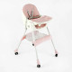Стільчик для годування Toti FR- 30608 (1) сталева конструкція, матеріал тканини PU, знімний столик, опускна спинка, 4 колеса, в коробці