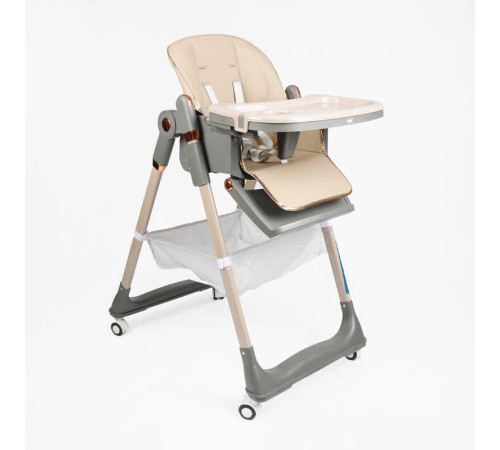 Стільчик для годування Toti 12055 (1) мягкий чохол PU, 4 колеса, з’ємний столик, корзинка, в коробці