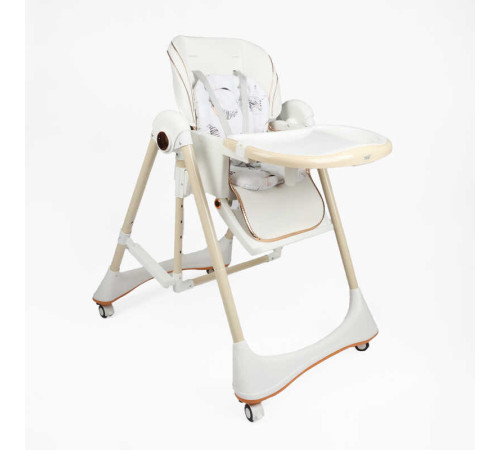 Стільчик для годування Toti 73116 (1) мягкий чохол PU з подушкою, гойдалка, 4 колеса, з’ємний столик, в коробці