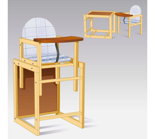гр Стільчик малий №1119 "Абстракція" колір сіро-синій (1) ТМ "Мася"