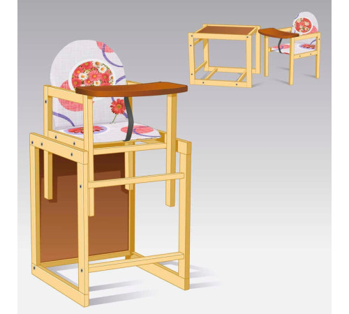 гр Стільчик великий №1210 "Червоні квіти абстракція" (1) ТМ "Мася"