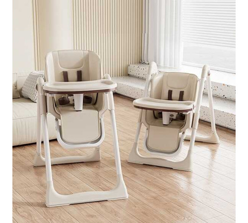 Стільчик для годування Toti 79118 (1) мягкий чохол PU, 4 колеса, з’ємний столик, корзинка, в коробці