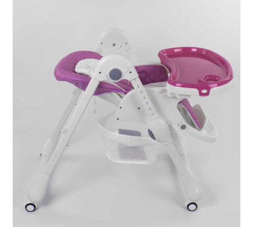 Стільчик для годування Toti W-62005 (1) м'який PU, м'який вкладиш, 4 колеса, знімний столик, в коробці