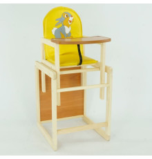 гр Стільчик / кожзам / №2021 - "Сірий зайчик" - колір ЖОВТИЙ (1) ТМ "Мася"