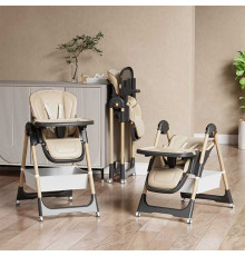 Стільчик для годування Toti S-32117 (1) мягкий чохол PU, 4 колеса, з’ємний столик, корзинка, в коробці