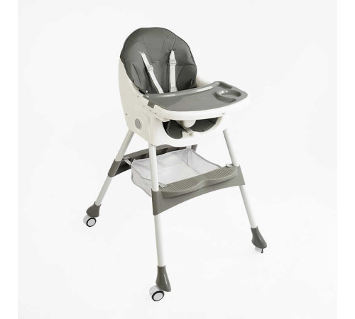 Стільчик для годування Toti FR- 14020 (1) сталева конструкція, матеріал тканини PU, знімний столик, опускна спинка, 4 колеса, в коробці