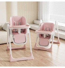 Стільчик для годування Toti 46083 (1) мягкий чохол PU, 4 колеса, з’ємний столик, корзинка, в коробці