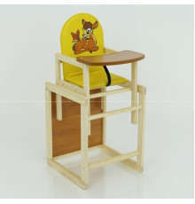 гр Стільчик / шкірзам / №2025 - "Оленятко Бембі" - колір ЖОВТИЙ (1) ТМ "Мася"