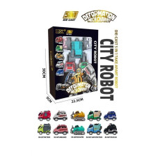 Трансформер A 6006-01 / 05 (48/2) 5 машинок, металопластиковий корпус, інерція, гумові шини, в коробці