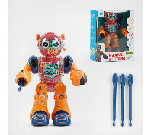 Робот 93069 (48) "WToys", ОЗВУЧУВАННЯ УКРАЇНСЬКОЮ МОВОЮ, шестерні, звуки, підсвічування, стріляє, в коробці – в наличии! Купите сейчас у KAZKOVA