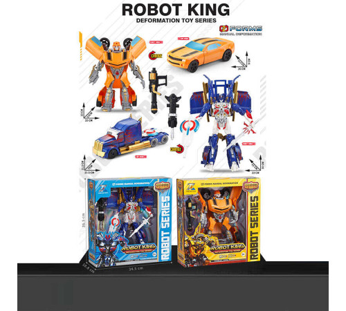 Трансформер 0754-11 (24) 2 види, кінцівки обертаються, зброя, пластикові колеса, в коробці