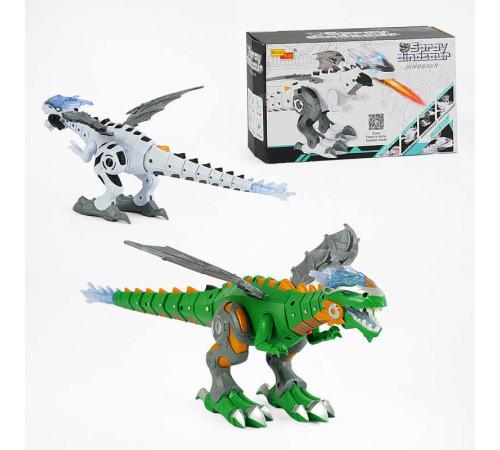 Динозавр 6818 (48/2) 2 кольори, звук, світло, ходить, пускає пар, в коробці