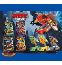 Трансформер 339-53 (96/2) 4 види, висота пташки 14 см, пластикові колеса, на листі, ВИДАЄТЬСЯ ТІЛЬКИ МІКС ВИДІВ